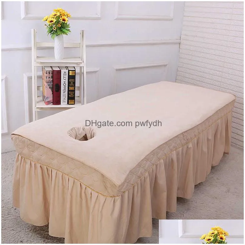 bath towel 80x180cm superfine fiber soft beauty salon bath towel bed with hole massage sheet physiotherapy big shkd230625