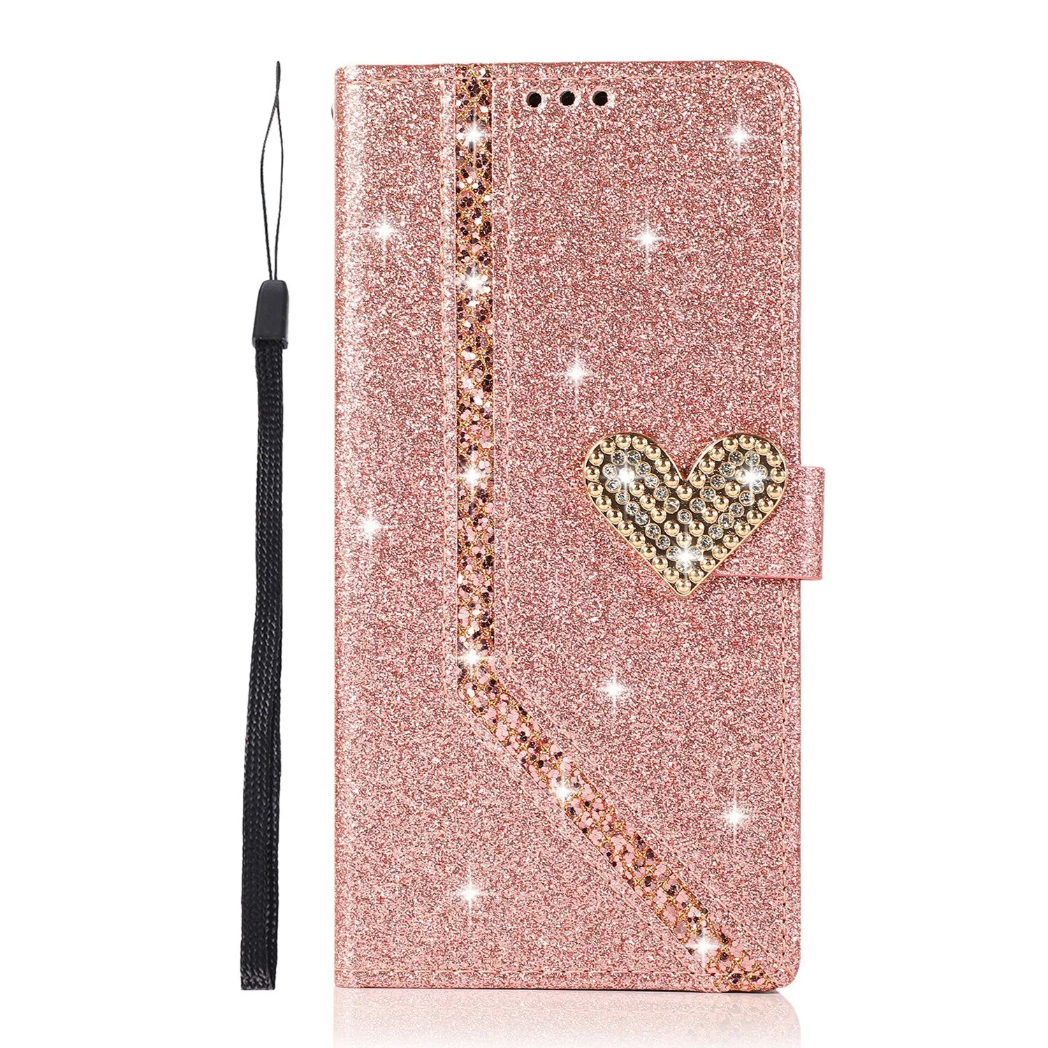 Bling Diamond Glitter Leather Wallet Cases For Samsung S20 S21 FE S21 S22 plus S23 Ultra Note 8 9 10 plus S7 S8 S9 S10 Plus A10 A20 A71  phone holder case