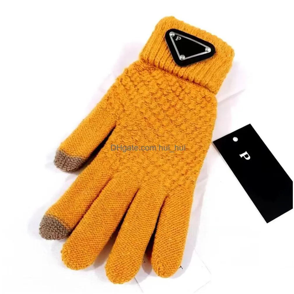 mens womens five fingers gloves fashion designer brand letter printing thicken keep warm glove winter outdoor sports pure cotton high quality