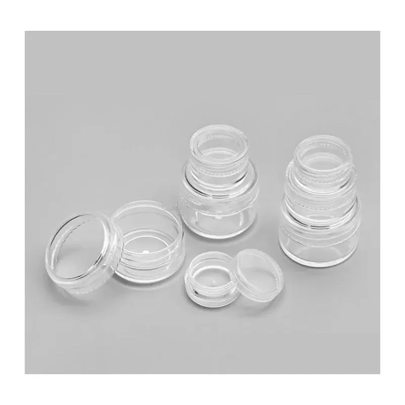 wholesale High-end Jars Cosmetic Sample Empty Container 5ML Plastic Round Pot Screw Cap Lid Small Tiny 5G Bottle for Make Up Eye Shadow Nails 1 3 5 10 20 30