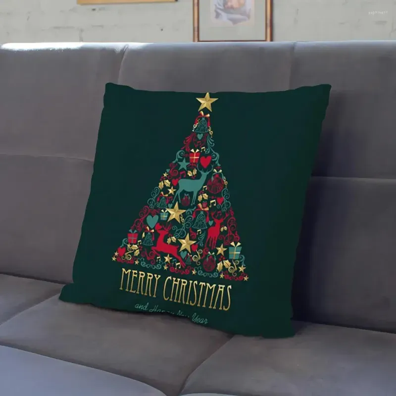 Cushion/Decorative Pillow Pillow Single Side Printed Christmas Pillowcase Hard To Fade Decorative Usef Pattern Holiday Throw Er Drop D Dh9Bk