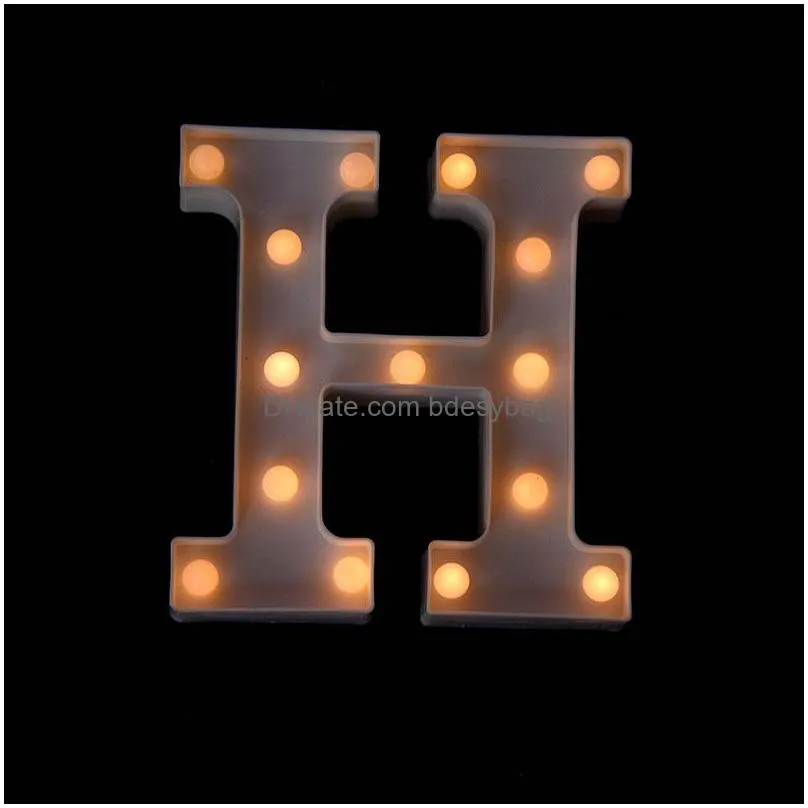 plastic led light 26 english letters alphabet lamp button type warm white color night lights top quality za4920