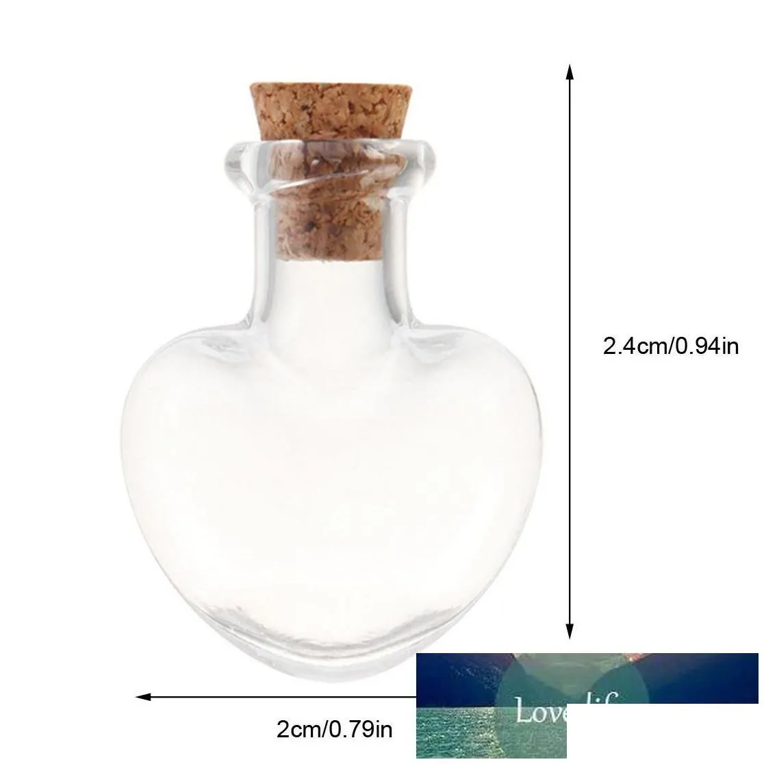 wholesale packing bottles wholesale 50pcs 2.4 x 2cm 5ml heart-shaped mini glass cork empty sample small jars wishing bottle storage vial - drop