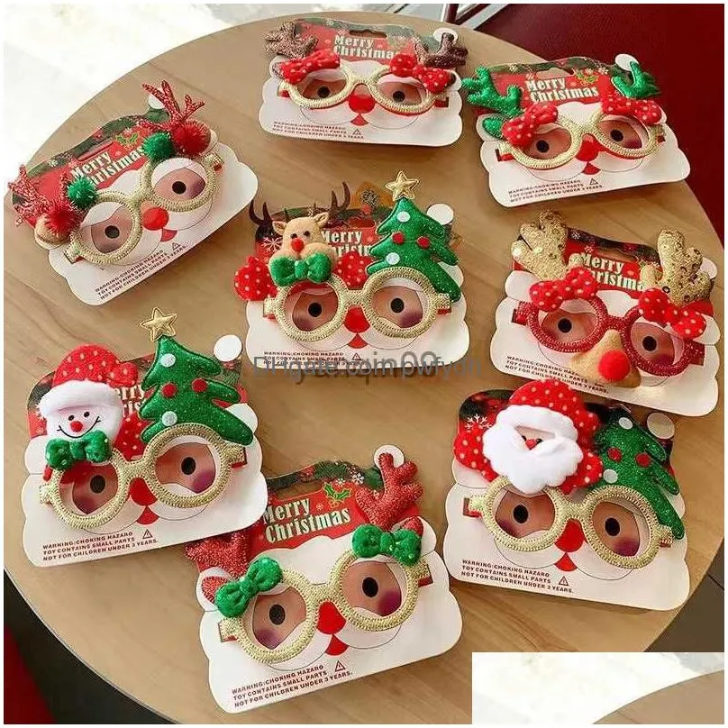 christmas decorations christmas eyeglass frame male female students elk santa claus tree festival party funny lovely gift headband party decoration