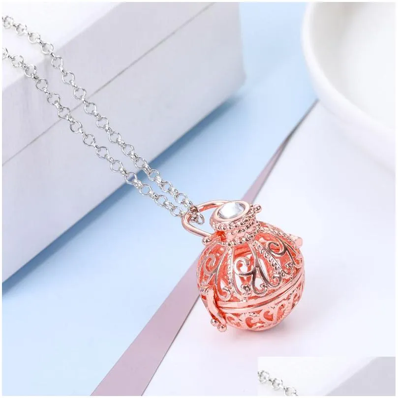 Pendant Necklaces Aromatherapy Essential Oils Diffuser Necklaces Locket Pendant Necklace Fashion Jewelry Drop Delivery Jewelry Necklac Dhhzh