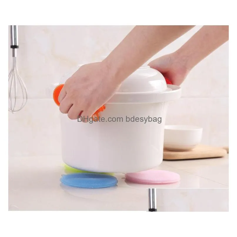 multifunctional kitchen dishwashing brush silicone safe nonstick heat insulation pads pots and bowls brushes for household cleaning