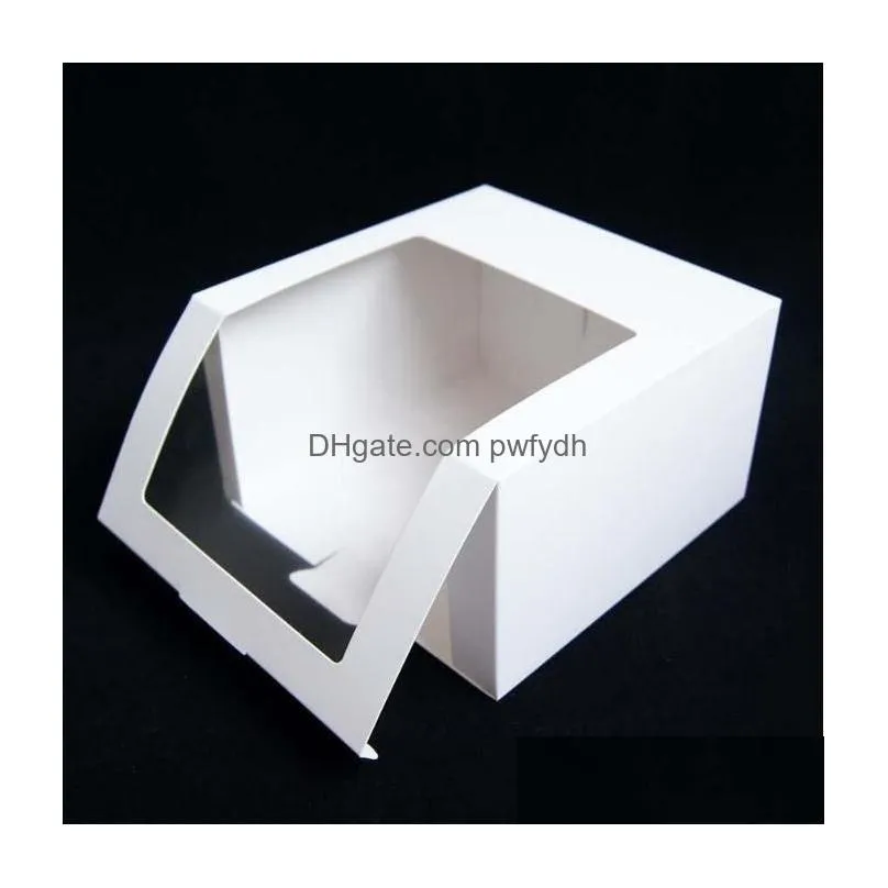 wholesale 100pcs paper hat box with pvc window baseball cap beret party hat packing boxes gift packaging box sn3724