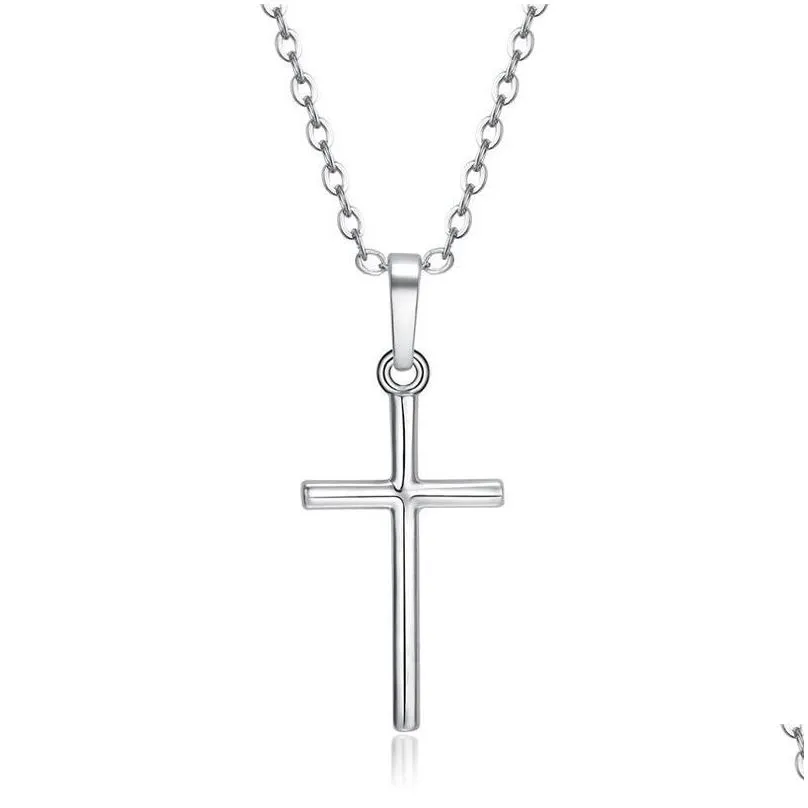 Pendant Necklaces Cross Necklace Faith Pendant Necklaces Simple Tiny God Lords Prayer Relius Jewelry Gift Drop Delivery Jewelry Neckla Dhkyc