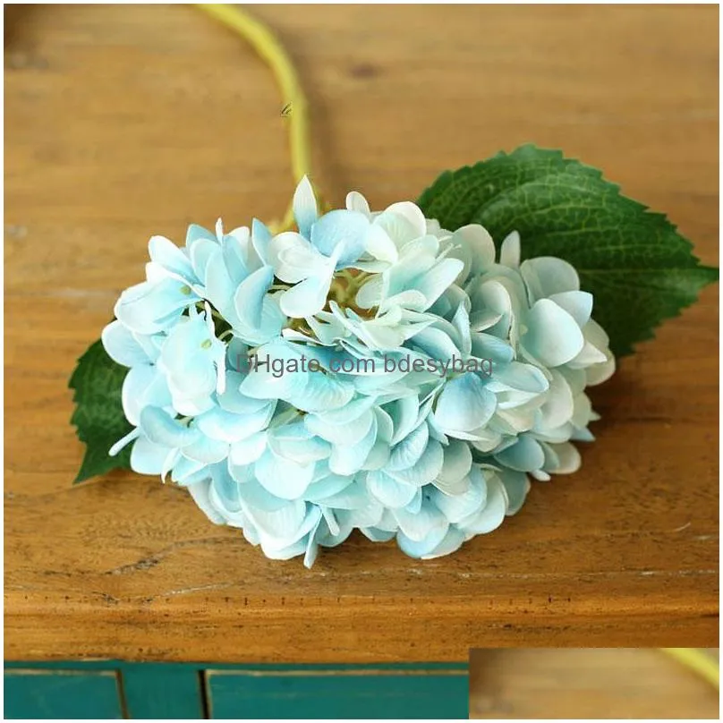 artificial hydrangea flower fake silk single hydrangeas 6 colors for wedding centerpieces home party decorative flowers za2413