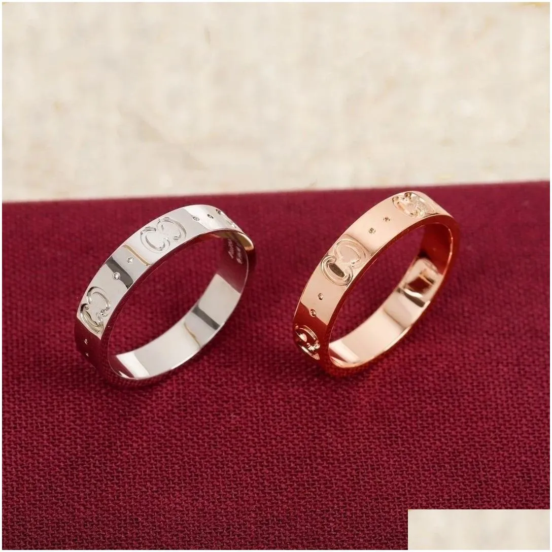 Luxurys nail ring mens ring rings designer Fashion Titanium Steel Engraved Letter Pattern designer ring engagement ring Size 5-10 rings for women