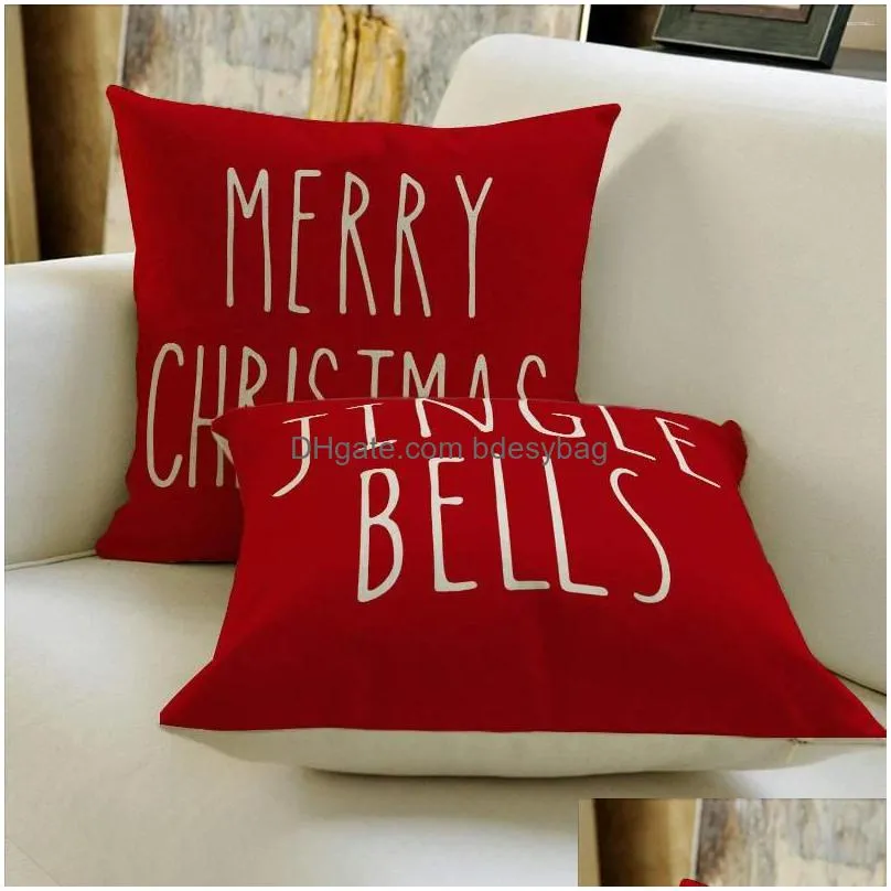 Cushion/Decorative Pillow Pillow Red Christmas Pillows Soft Ers For Living Room Sofa Couch Throw Decorative Pillowcase Bed Warm Color Dhzsg