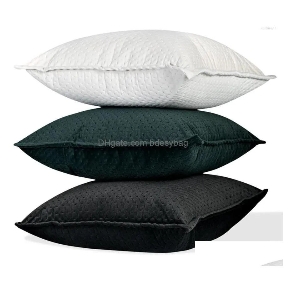 Cushion/Decorative Pillow Pillow Brief Pure Grey Orange Green Black Decorative Throw Pillow/Almofadas Case 30X50 45 50 55 60 Solid Er Dhanz