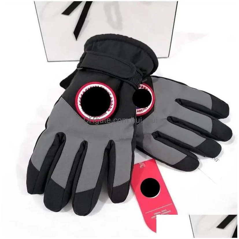 warm full-finger touch screen gloves for men women winter windproof waterproof non-slip thickened cold-proof driving glove