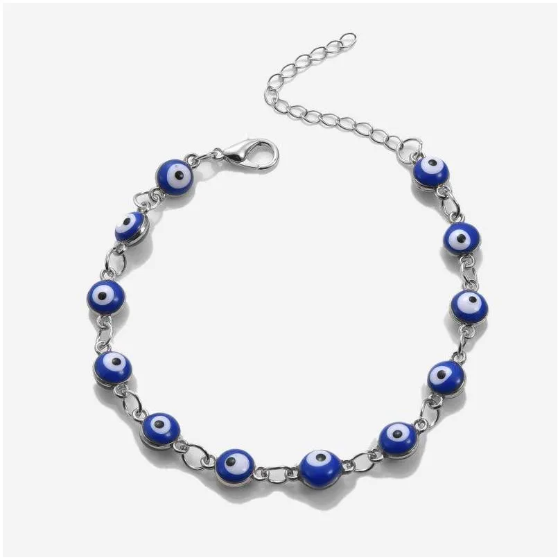 Beaded Evil Eye Beaded Bracelets Blue Eyes Strands Beads Bracelet Fashion Jewelry Drop Delivery Jewelry Bracelets Dhlhl