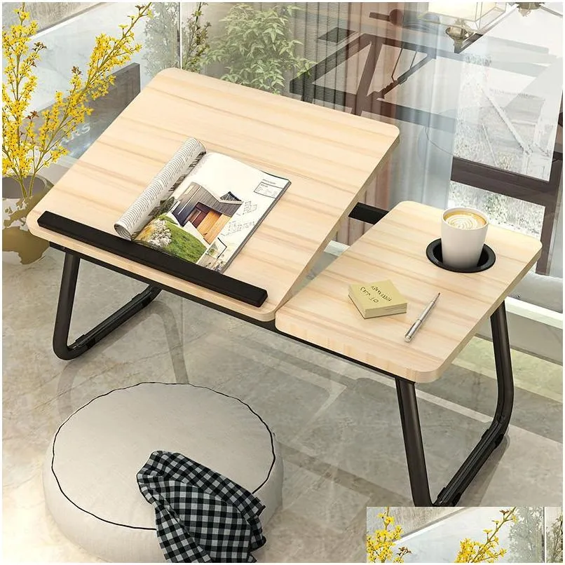 Portable Folding Laptop Desk Lazy Table Bed Sofa Small Computer Table Standing Desk Home Furniture Free Installation Laptop Desk