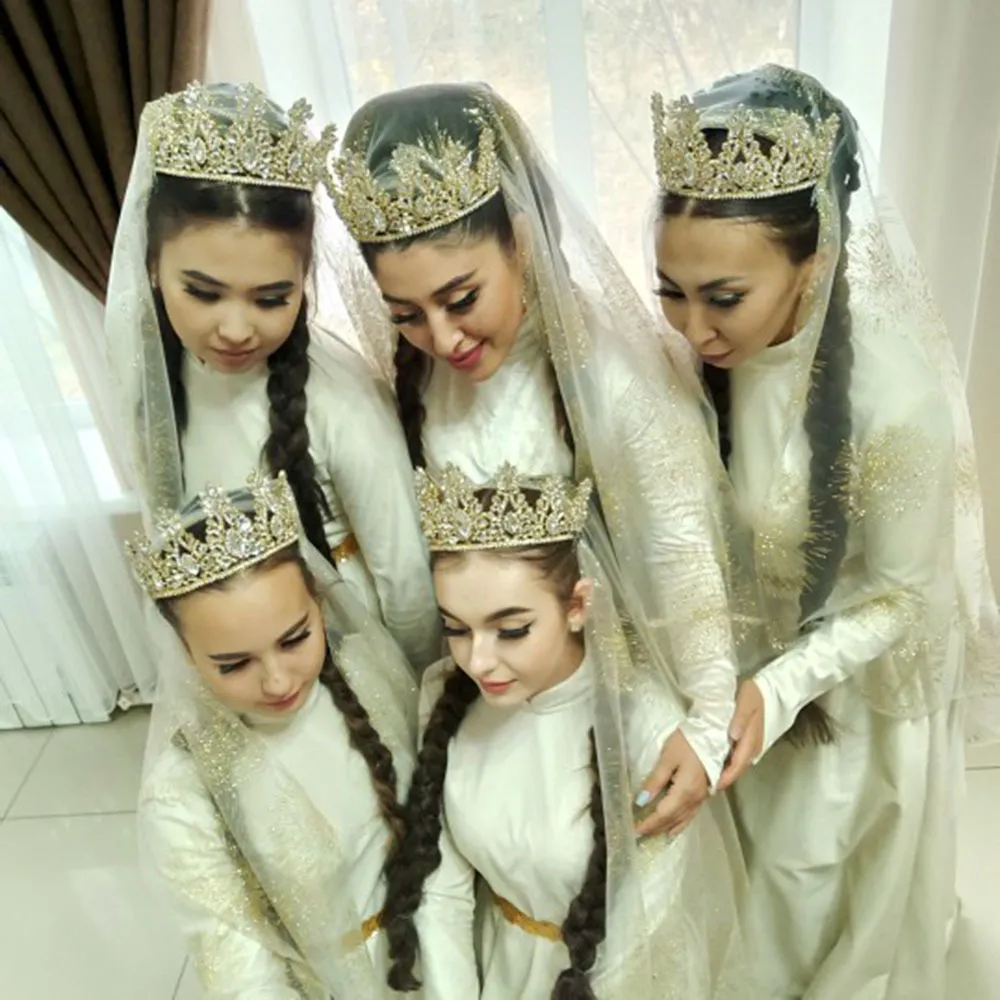 Shiny Rhinestone Crown for Bride Wedding Tiara Headpieces Gold Silver Handmade Bridal Crown Hairband Woman Prom Pageant Hair Accessories Jewelry CL2969