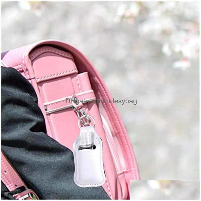 neoprene 30ml bottle bag 30ml sanitizer bottle holder keychain bags key rings hand soap bottle holder lx09999