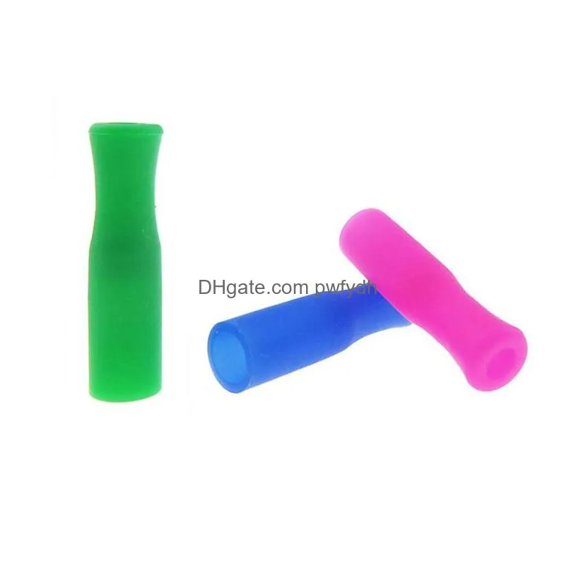 8 colors stock silicone tips for stainless steel straws tooth collision prevention straws cover silicone tubes sn1308