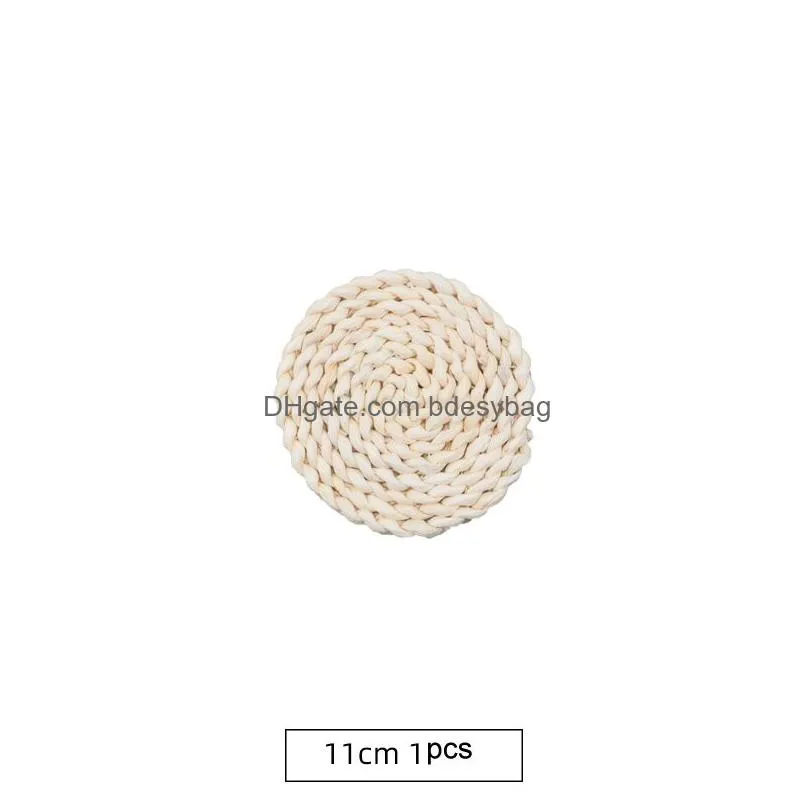 Mats & Pads Table Mats Heat Insation Mat Dining Japanese Rattan Grass Household Pot Corn Fur Woven Coffee Tea Cup Drop Delivery Home G Dhcx0