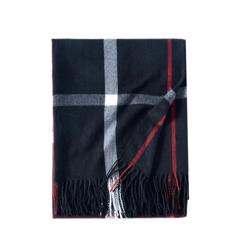 Scarves Stripes Plaid Scarves For Women Chunky Oversized Scarf Winter/Fall Warm Drop Delivery Fashion Accessories Hats, Scarves Gloves Dhciu