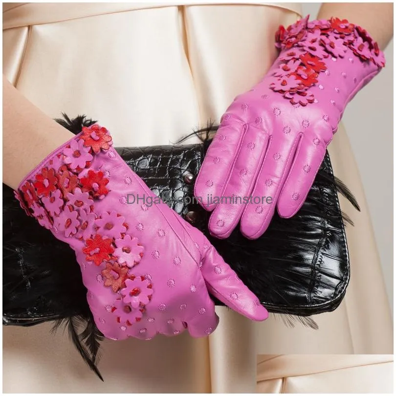 Fingerless Gloves Fashion- High Quality Kursheuel Luxurious Imported Sheepskin Gloves Women Soft Leather Warm Wrist Ku-001 Drop Delive Dh7So