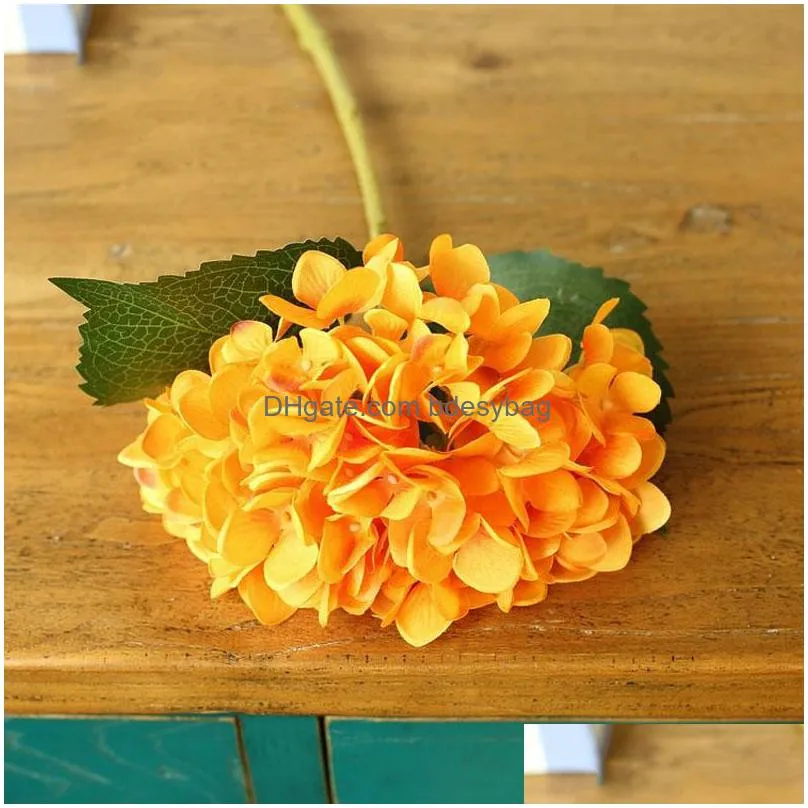 artificial hydrangea flower fake silk single hydrangeas 6 colors for wedding centerpieces home party decorative flowers za2413