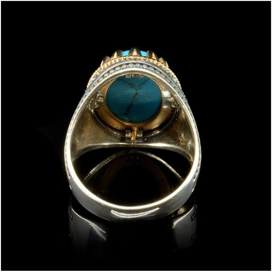 Solitaire Ring Oval Turquoise Ring Natural Gemstone Rings Bohemia Jewelry Size 6-13 Drop Delivery Jewelry Ring Dhqqm