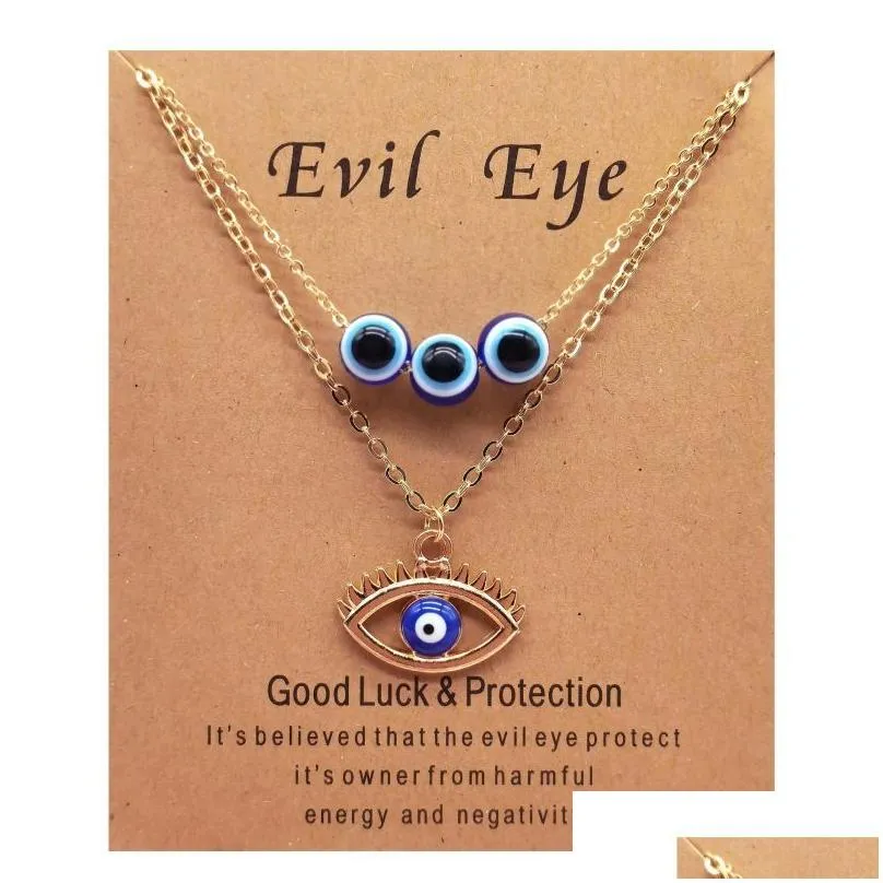 Pendant Necklaces Evil Eye Necklace For Women Turkish Blue Eyes Pendant Necklaces Lucky Protection Jewelry Drop Delivery Jewelry Neckl Dhu6F