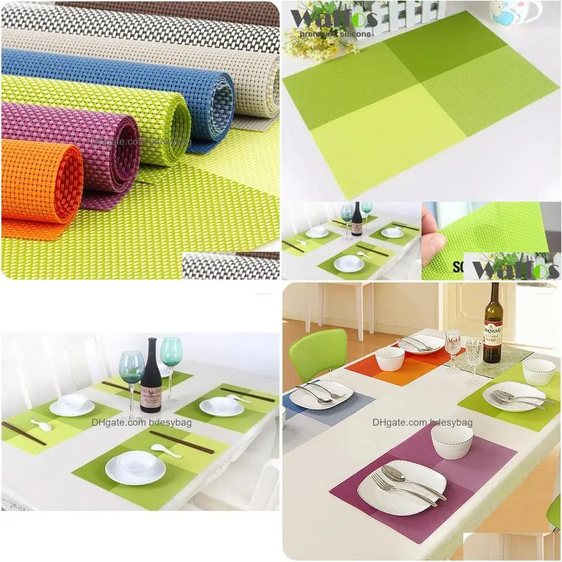 Mats & Pads Table Mats Walfos Fashion Pvc Dining Placemat Europe Style Kitchen Tool Tableware Pad Coffee Tea Place Mat Drop Delivery H Dhuiq