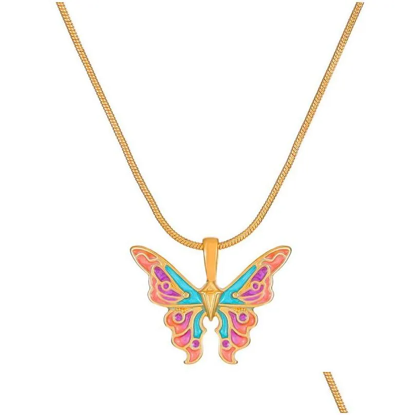 Pendant Necklaces Butterfly Pendant Necklace For Women Dainty Simple Animal Necklaces Christmas Gift Drop Delivery Jewelry Necklaces P Dhitb