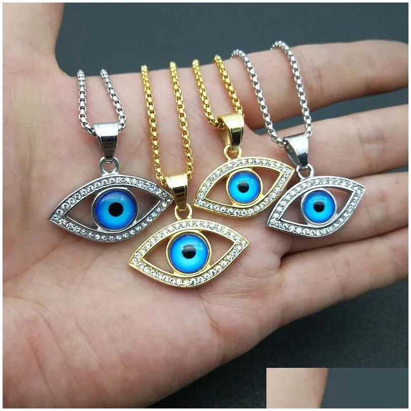 Pendant Necklaces Evil Eye Pendant Necklace Blue Eyes Lucky Amet Necklaces Protection Jewelry Drop Delivery Jewelry Necklaces Pendants Dhvfo