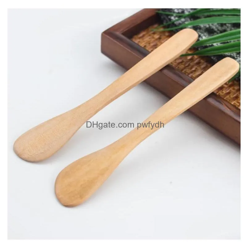 wholesale wooden butter knife dumpling cream knives dessert cheese jam spreader tools wood cutlery for kitchen sn5316