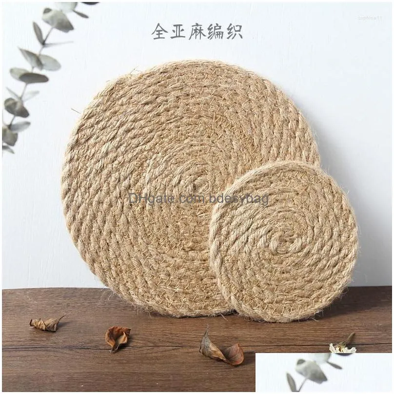 Mats & Pads Table Mats Handmade Weave Non-Slip Placemat Corn Hl For Dinne Linen Round Insation Pads Home Decor 0045 Drop Delivery Home Dhb2O