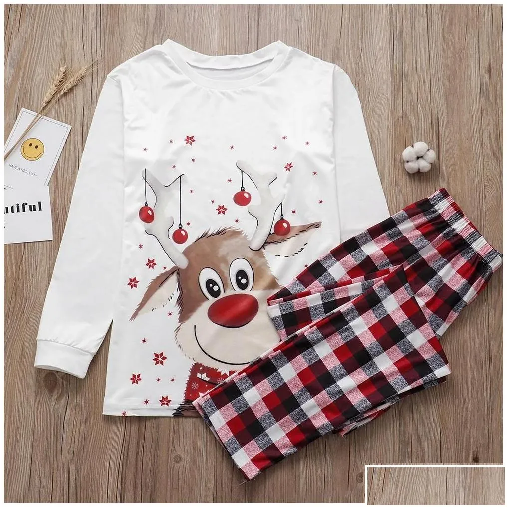 christmas decorations pajama set deer print adt women kids accessories clothes family drop delivery home garden festive party supplies