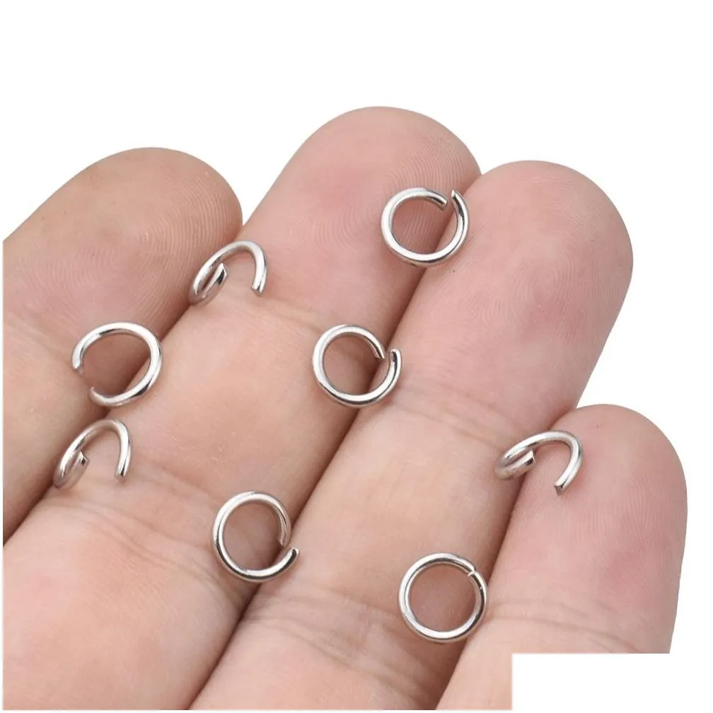 1000pcs/lot gold silver stainless steel open jump rings 4/5/6/8mm split rings connectors for diy ewelry findings making