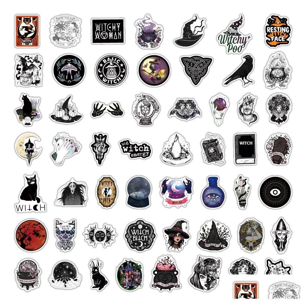 100pcs mixed skateboard stickers witch for car baby scrapbooking pencil case diary phone laptop planner decoration book album kids toys diy