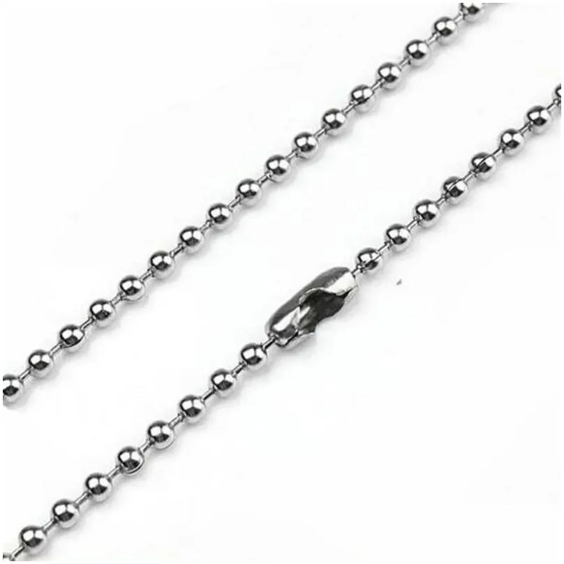 Chains 2.4Mm Stainless Steel Beaded Ball Chains Necklace Sier Plated Bead Chain Necklaces Jewelry Gift Drop Delivery Jewelry Necklaces Dhbjl