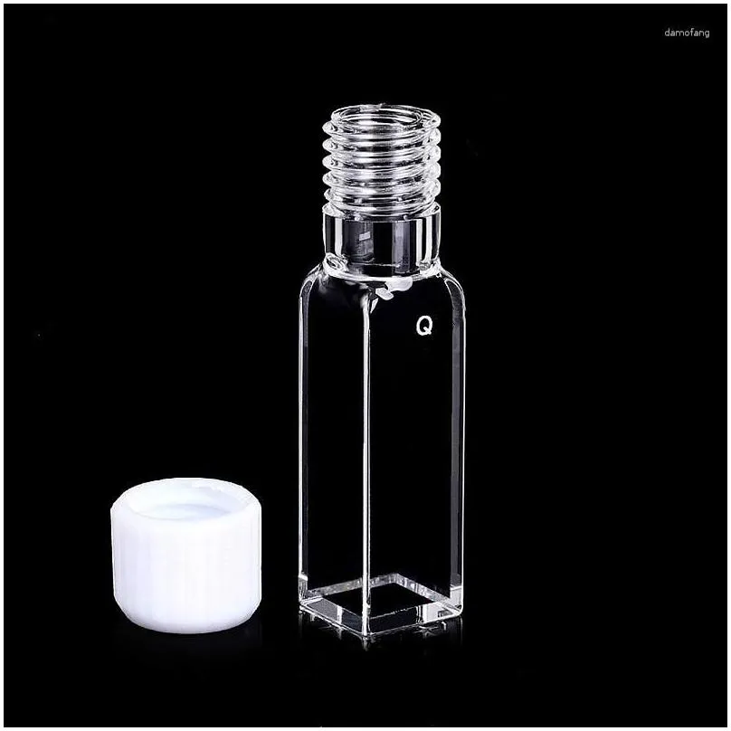 wholesale Quartz Cuvette Fluorescence Sealable Cells 10 10mm Thread GL 14 Screw Cap (Closed) And Silicone Rubber Seal Replace Hellma