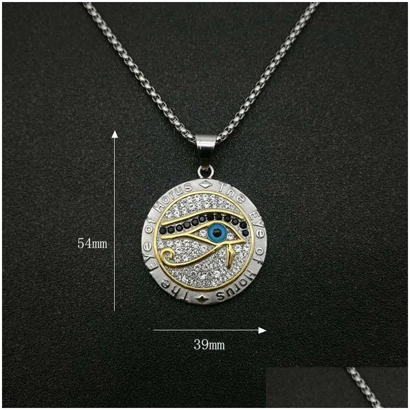 Pendant Necklaces The Eye Of Horus Necklace Stainless Steel Pendant Necklaces For Women Men Fashion Jewelry Drop Delivery Jewelry Neck Dhjae