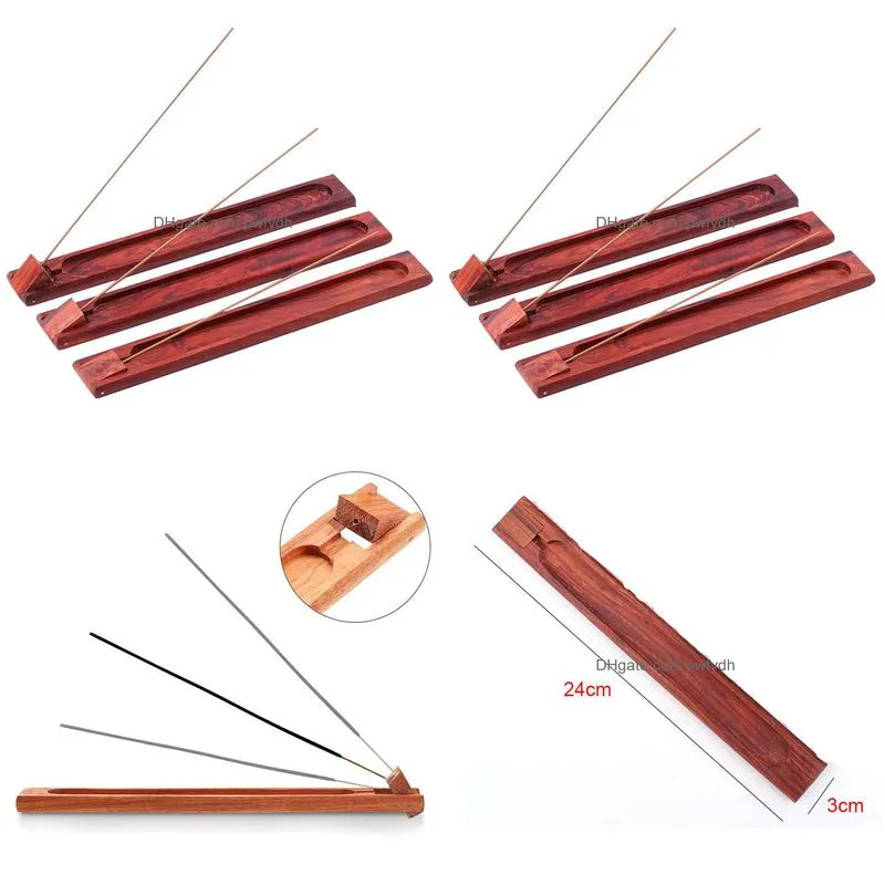 wooden incense stick holder fragrance lamps ash catcher rosewood tray burner holders home decoration censer tools