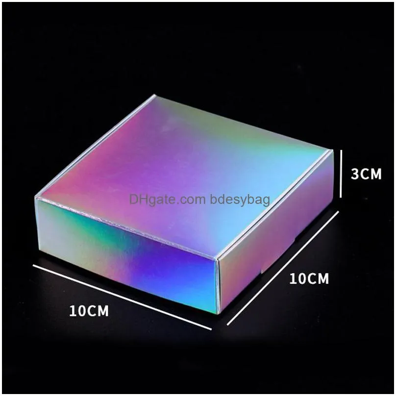 laser rainbow aircraft box highgrade gift boxes for tea jewelry candy diy handmade soap packing 10x10x3cm lx4961