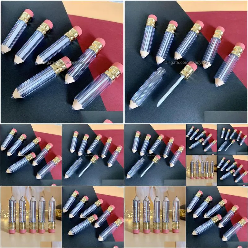 Storage Bottles & Jars Storage Bottles 50Pcs 5Ml Empty Lip Gloss Tube Container Clear Tubes Pencil Shape Lipstick Refillable Lipgloss Dhucc