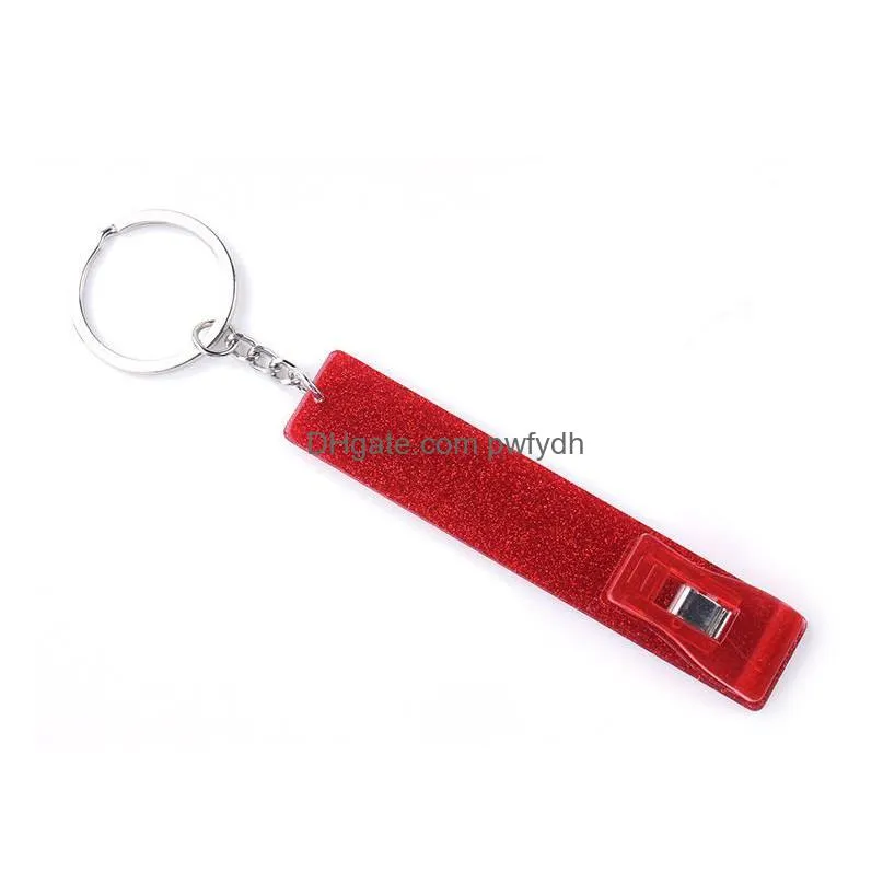 credit card puller keyring party favor glitter acrylic bank cards grabber keychain for long nail tool sn5306