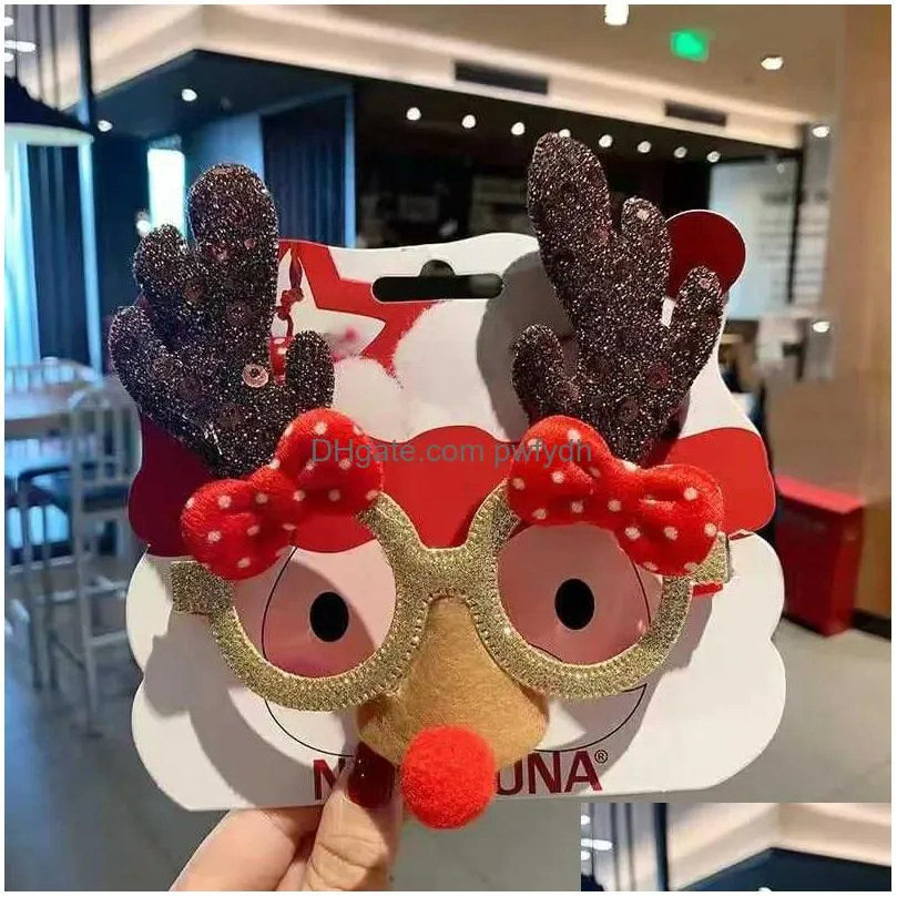 christmas decorations christmas eyeglass frame male female students elk santa claus tree festival party funny lovely gift headband party decoration