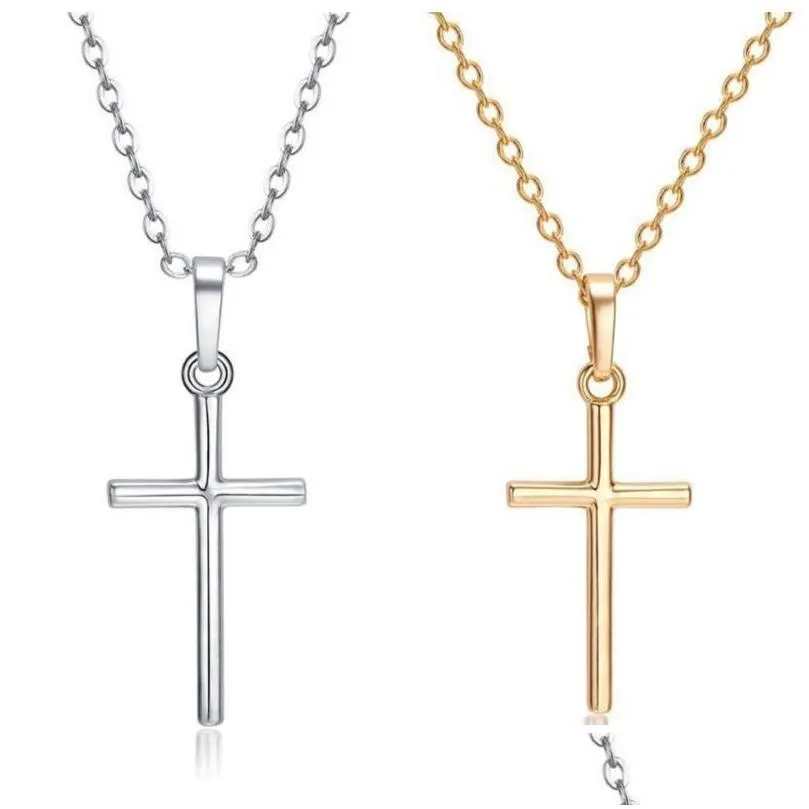Pendant Necklaces Cross Necklace Faith Pendant Necklaces Simple Tiny God Lords Prayer Relius Jewelry Gift Drop Delivery Jewelry Neckla Dhkyc