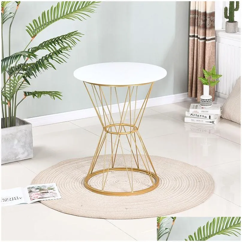 Nordic Light Luxury Negotiation Table Living Room Furniture Cafe Dessert Shop Metal Chair For Indoor Home Decor