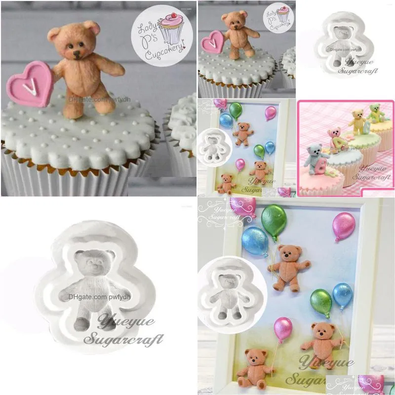 baking moulds yueyue sugarcraft mini bear silicone mold fondant cake decorating tools chocolate gumpaste