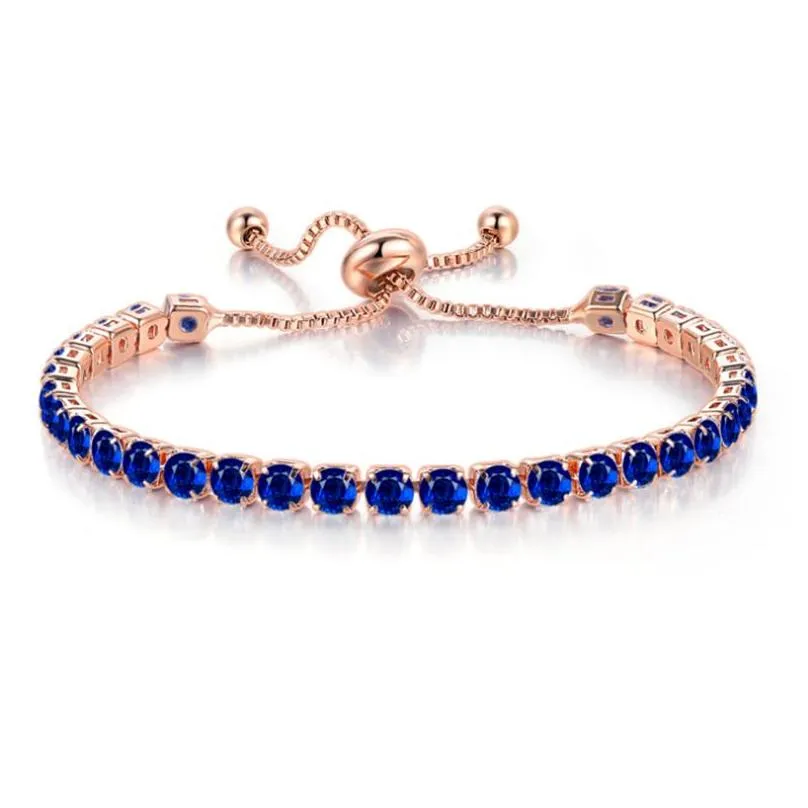 Chain Mticolored Crystal Chain Bracelets For Women M Cubic Zirconia Classic Tennis Bracelet Fashion Jewelry Drop Delivery Jewelry Brac Dhdoe