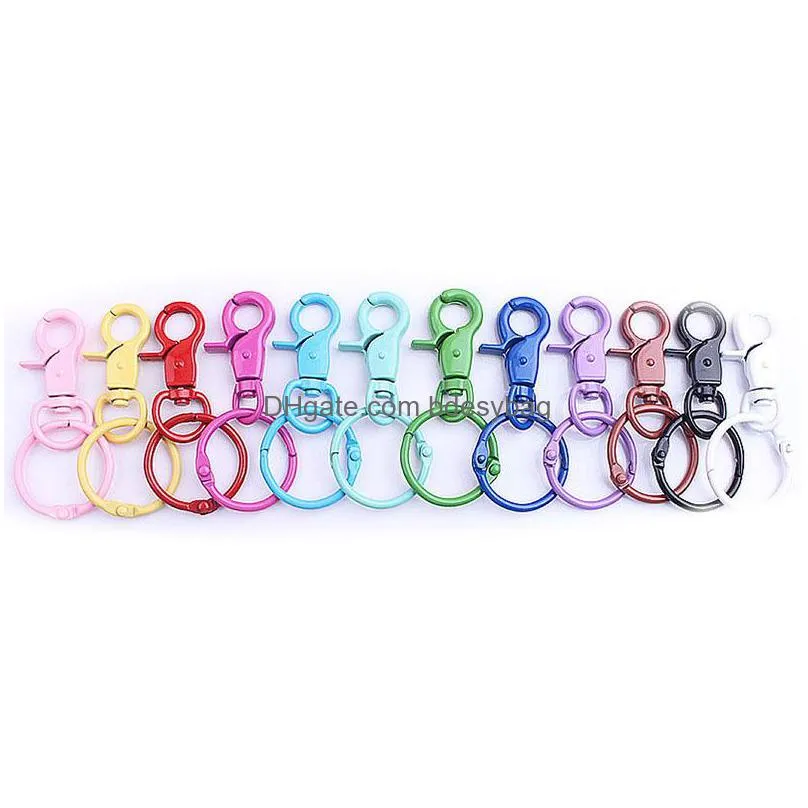 colorful lobster clasps hooks keychain heart color spray paint key chain key rings for diy jewelry making keychain findings lx4889