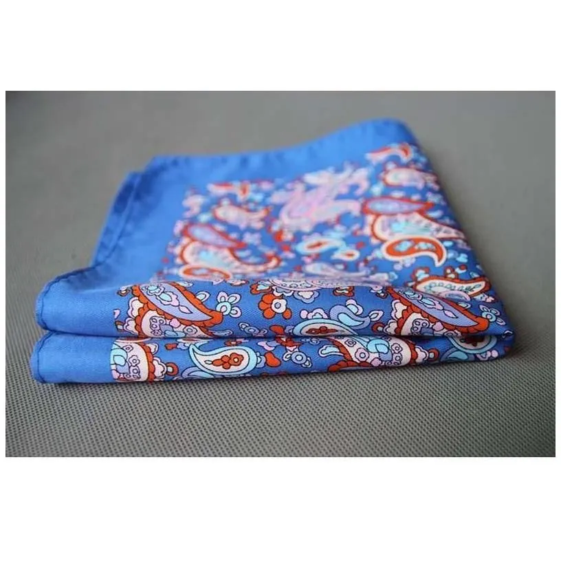 handkerchief 34 x cm men paisley flower dot pocket square casual hankies for suit big size drop delivery home garden textiles dhezp